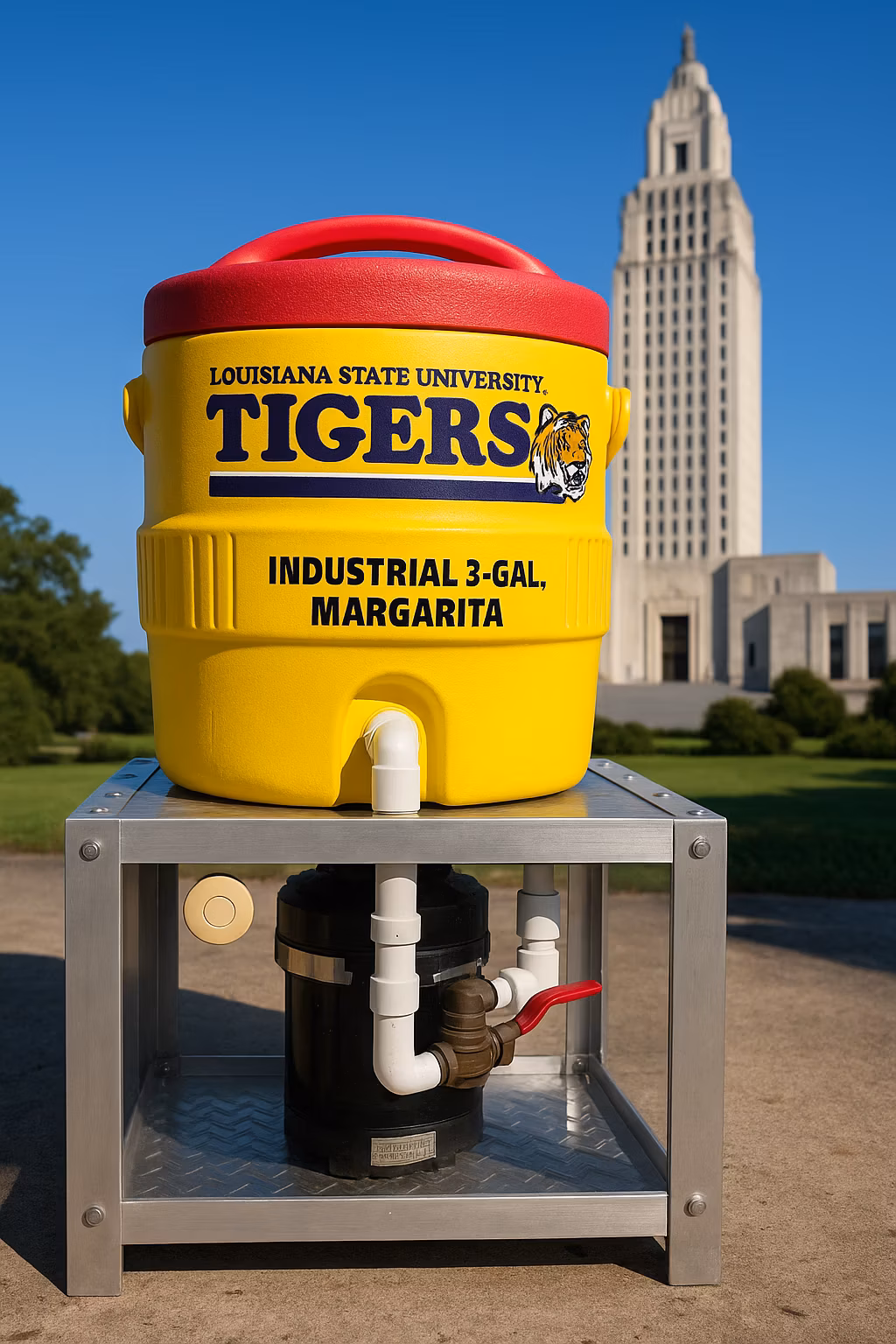 Industrial 3-gallon margarita rig for LSU tailgating